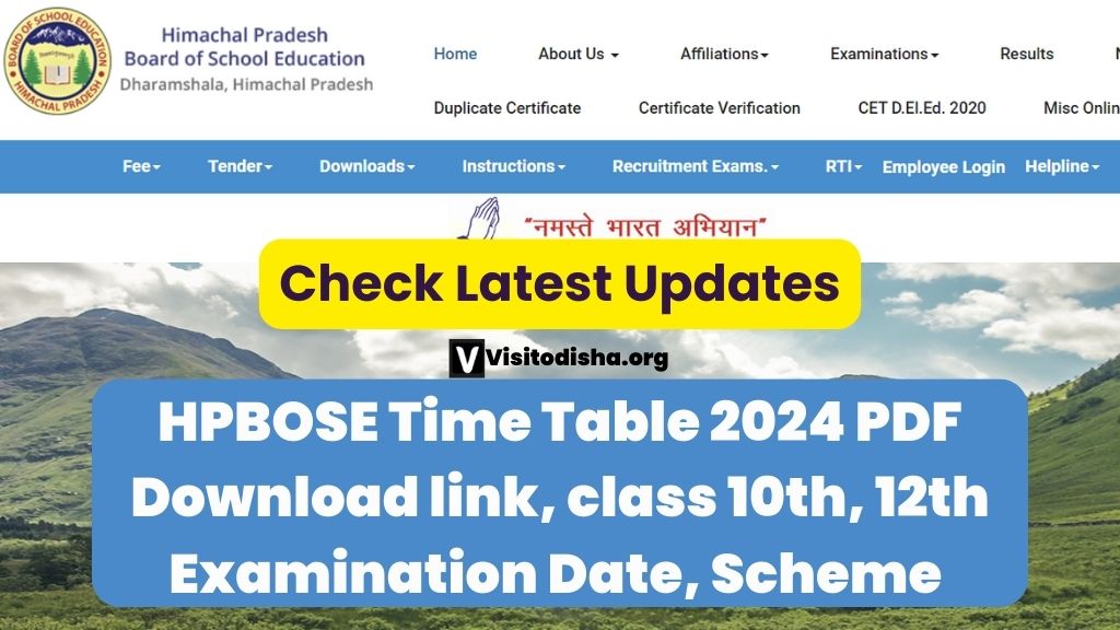 HPBOSE Time Table 2024