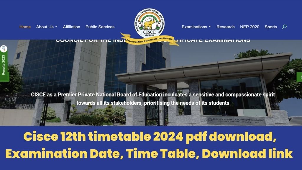 Cisce 12th timetable 2024